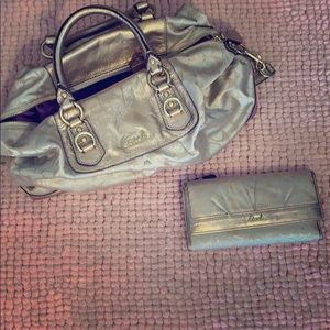 Gold Coach Purse w/ Matching Wallet
